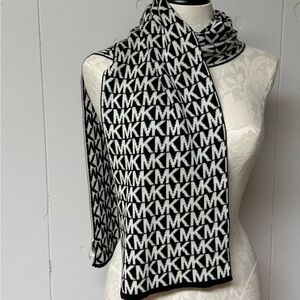 Michael Kors Monogram Black and White Scarf